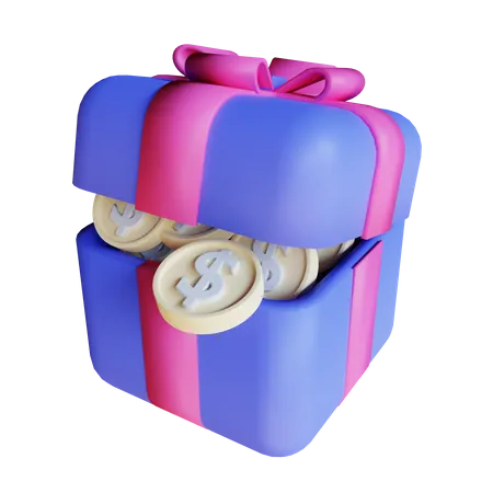 Coffret cadeau en dollars  3D Icon