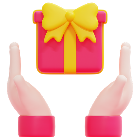 Coffret cadeau main  3D Icon
