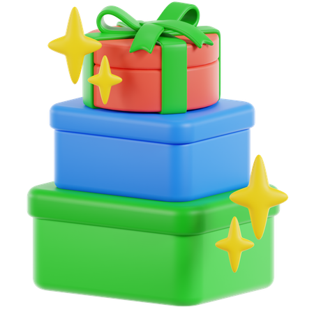 Pile de coffrets cadeaux  3D Icon