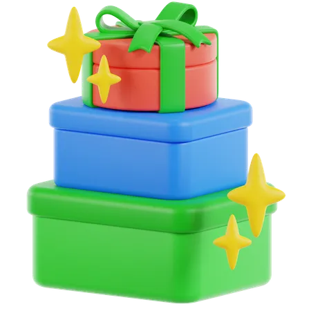 Pile de coffrets cadeaux  3D Icon