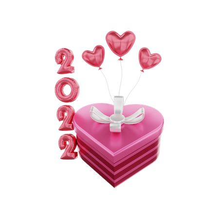 Coffret Saint Valentin 2022  3D Illustration