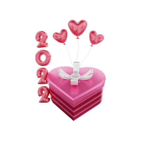 Coffret Saint Valentin 2022  3D Illustration