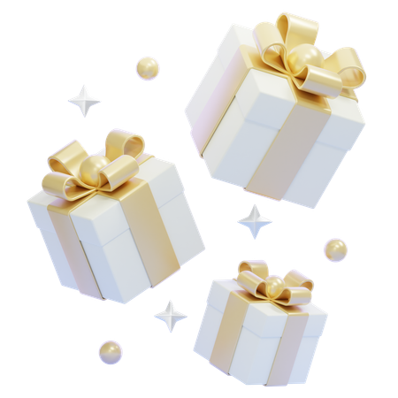 Coffrets cadeaux blancs  3D Icon