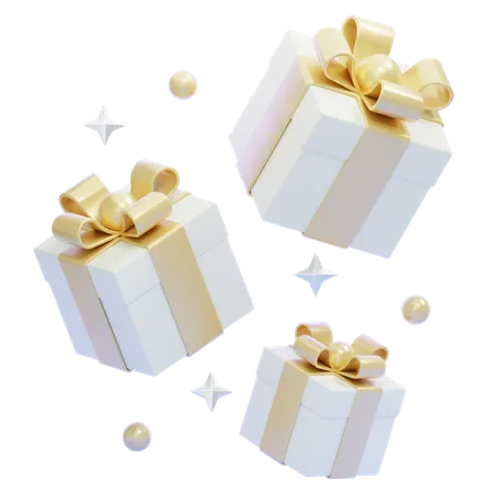 Coffrets cadeaux blancs  3D Icon