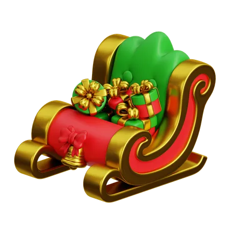 Coffrets cadeaux de Noël en traîneau  3D Icon