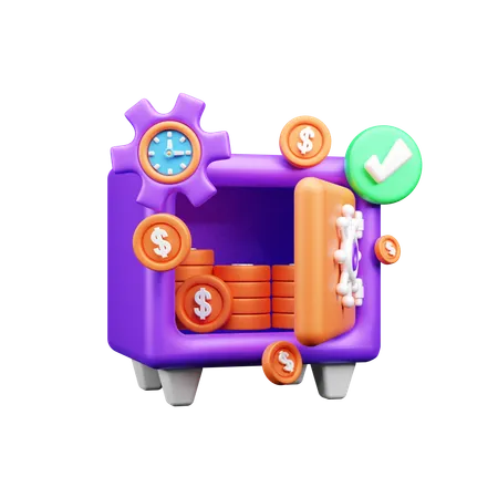 Cofre de dinheiro  3D Icon