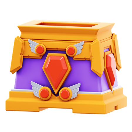 Cofre del rey del juego  3D Icon