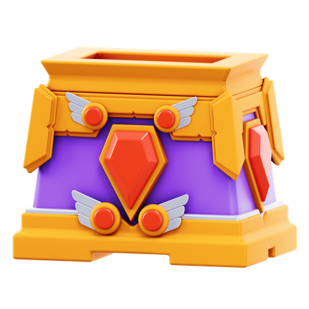 Cofre del rey del juego  3D Icon