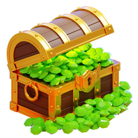 Cofre del tesoro de diamantes  3D Icon