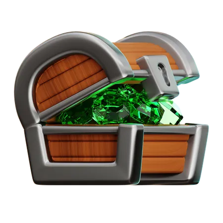 Gemas del cofre del tesoro  3D Icon