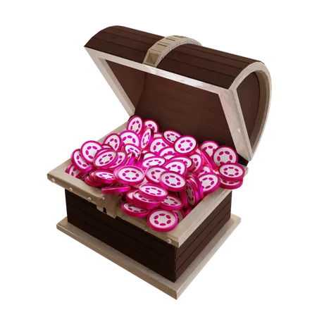 Cofre del tesoro de Polkadot (DOT)  3D Icon