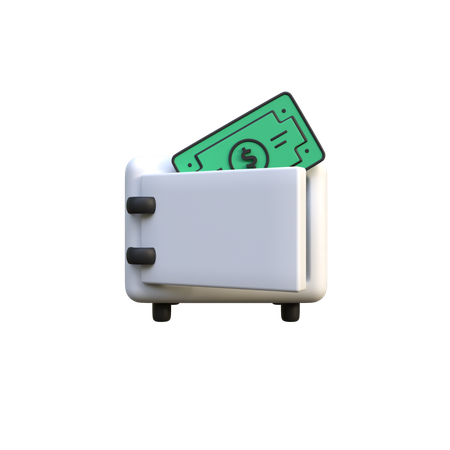 Cofre seguro com dinheiro  3D Icon