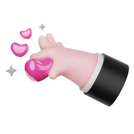 Coger el amor a mano  3D Icon