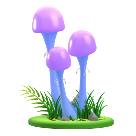 Haste Roxa de Cogumelo  3D Icon