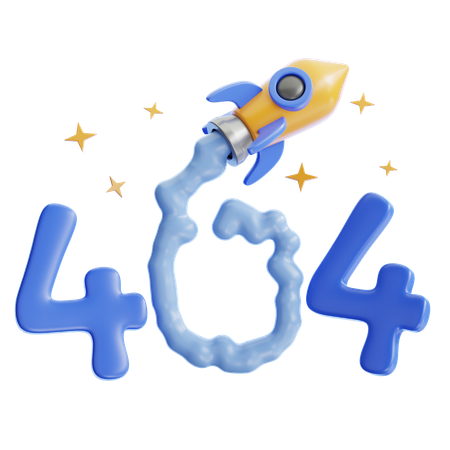 Cohete 404 no encontrado  3D Icon