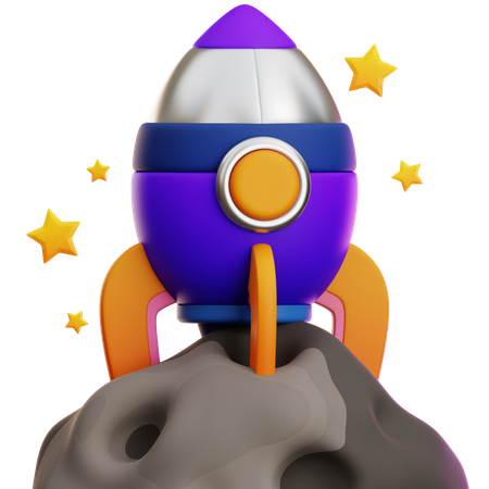Cohete aterrizó en la luna  3D Icon