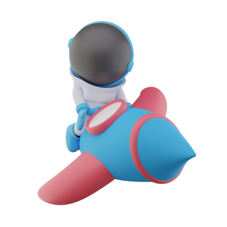 Astronauta cohete  3D Icon