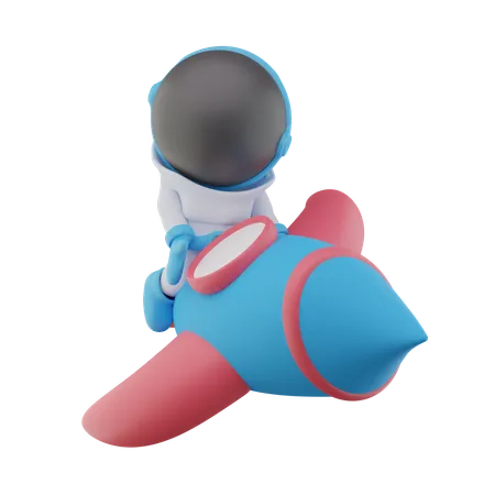 Astronauta cohete  3D Icon