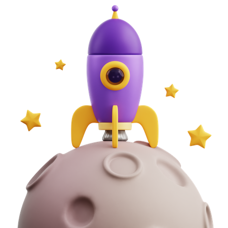 Cohete aterrizó en la luna  3D Icon