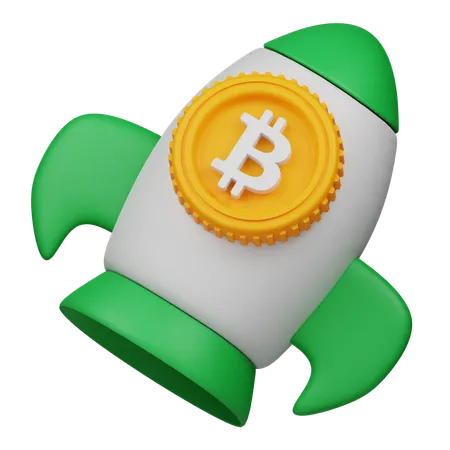 Cohete bitcoin  3D Icon