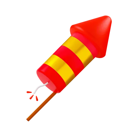 Cohete de fuegos artificiales  3D Icon