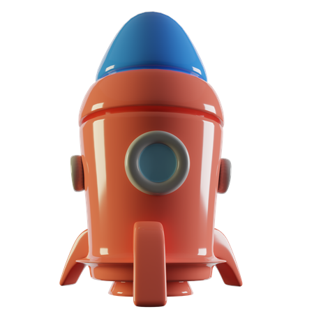 Cohete rojo  3D Icon