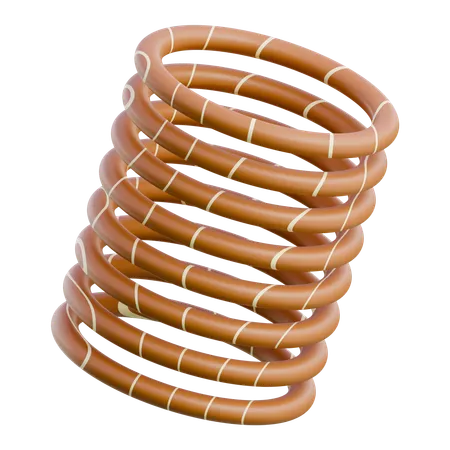 Coiled Flexible Plastic Pipe  3D Icon