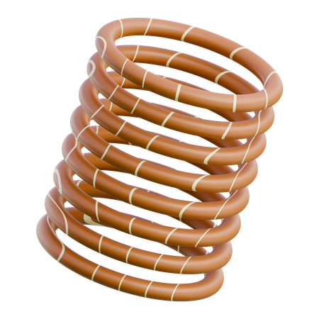 Coiled Flexible Plastic Pipe  3D Icon