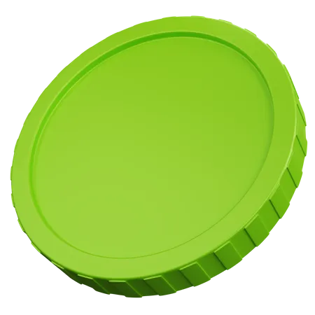 3 D Rendering Green Coin Isolated 3D Icon