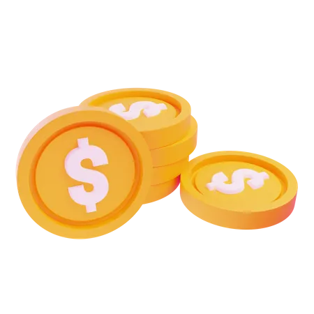 3 D Coin With Isolated Background 3D Icon