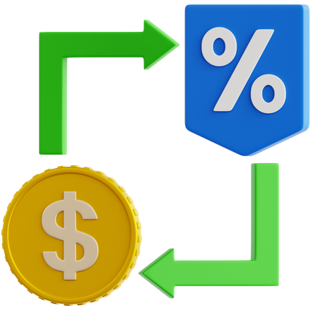 Coin And Discount Symbol  3D Icon