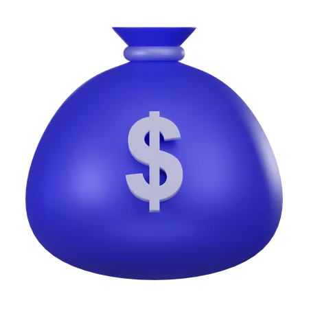 A 3 D Rendering Of A Blue Money Bag With A Dollar Sign Symbolizing Wealth Savings And Financial Assets 3D Icon