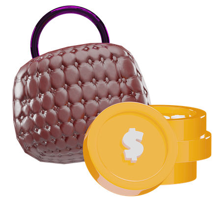 Coin Bag 3D Icon