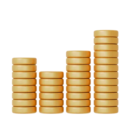 Coin bars  3D Icon