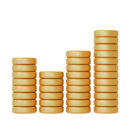 Coin bars  3D Icon