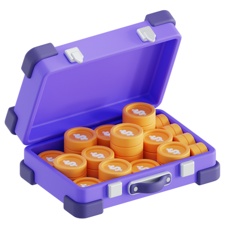 Coin briefcase  3D Icon