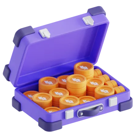 Coin briefcase  3D Icon