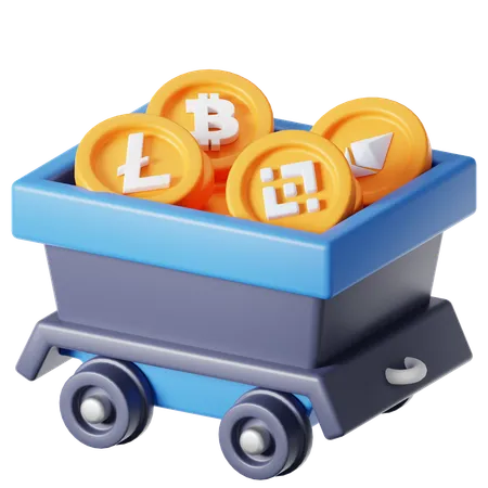 Coin Cart 3 D Icon 3D Icon