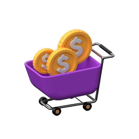 Coin Cart  3D Icon