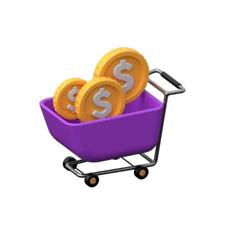 Coin Cart  3D Icon