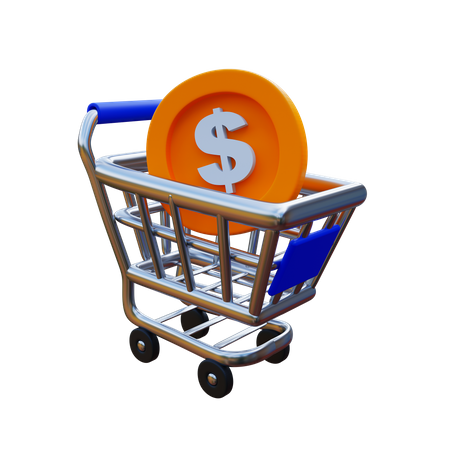 Coin Cart  3D Icon