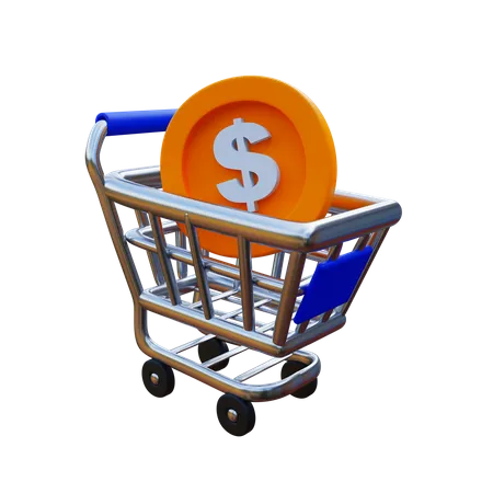 Coin Cart  3D Icon