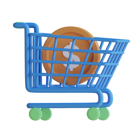 Coin Cart  3D Icon