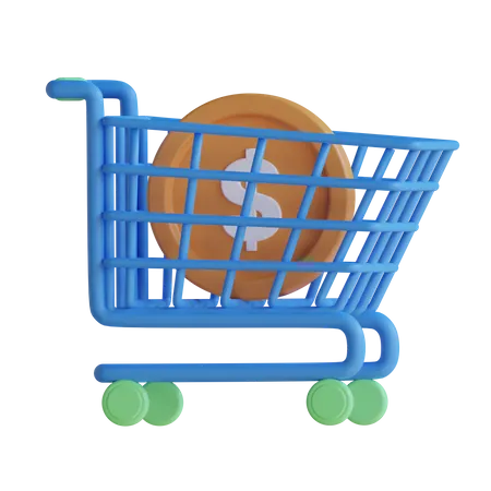 Coin Cart  3D Icon