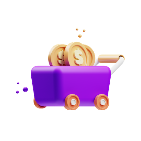 Coin Cart  3D Icon