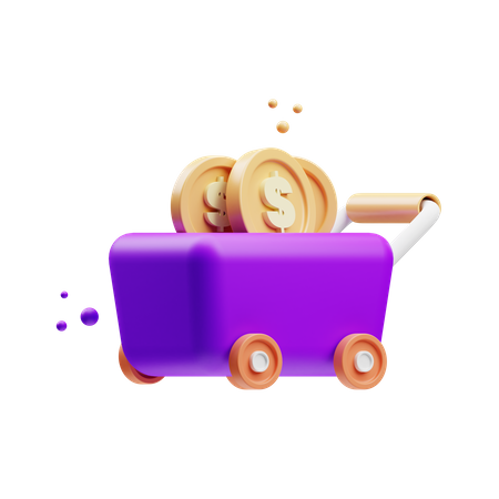 Coin Cart  3D Illustration