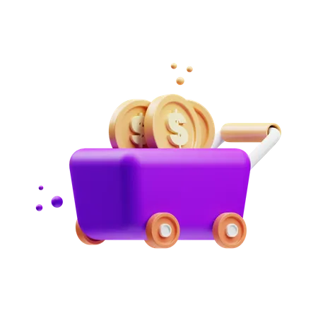 Coin Cart  3D Illustration