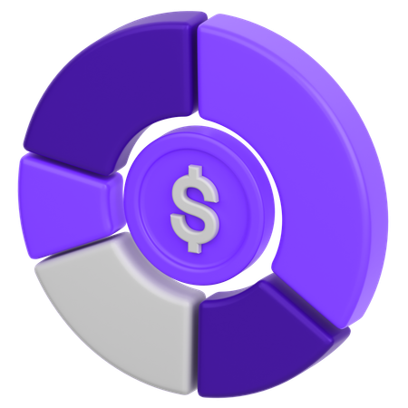 Coin Chart  3D Icon