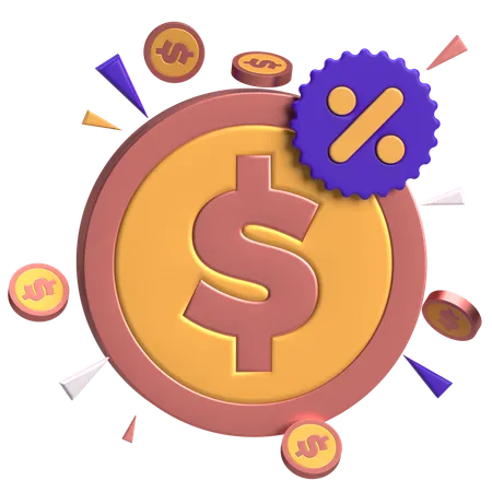 Coin Dollar  3D Icon