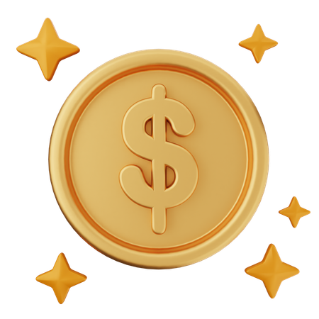 Coin Dollar  3D Icon